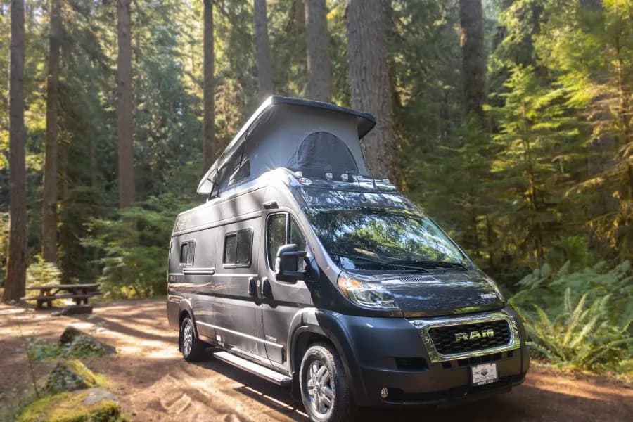 Timberline Class B RV rental in Portland Oregon — exterior