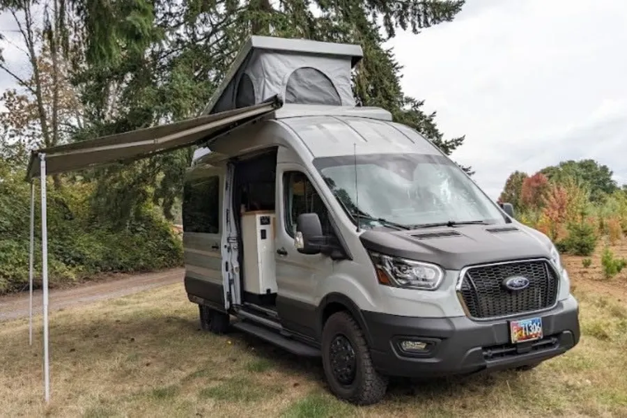Ford Transit AWD GO A/T – Adventure Van w/ All the Comforts of Home Class B RV rental in Portland Oregon — exterior